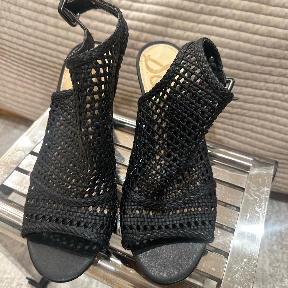 Sam Edelman Black Woven Sandals